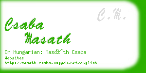 csaba masath business card